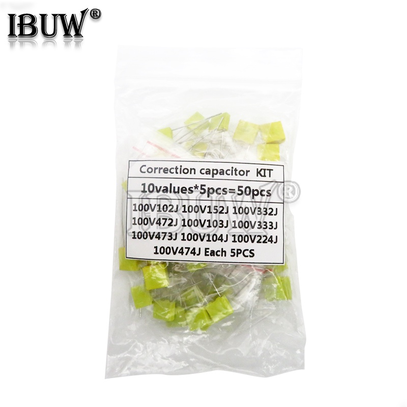 Bộ 50 Tụ Điện Sửa Chữa 10 Loại 100V 102J 152J 332J 472J 103J 333J 473J 104J 224J 474J