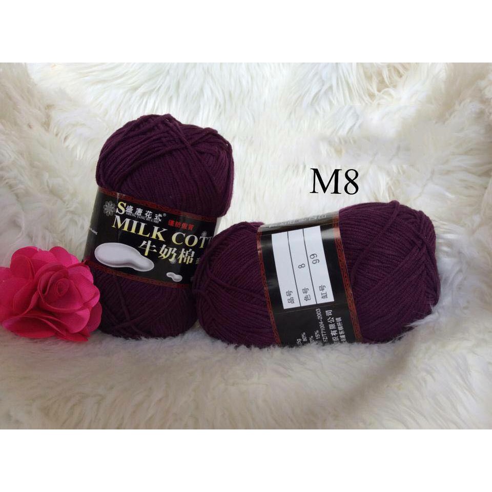 Len milk 125gr đan móc thú bông, khăn, mũ, áo...