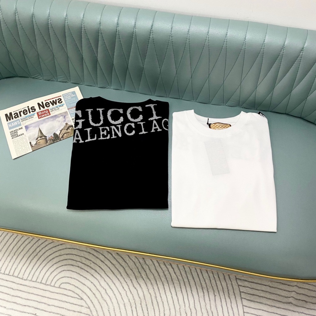 Áo Thun Tay Dài In Chữ Balenciaga X Gucci 22ss Thời Trang Đường Phố Sang Trọng Cho Nam Và Nữ
