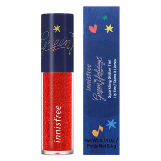 Son tint nhũ innisfree Green Holidays Sparkling Glitter Tint 5.4g Phiên bản giới hạn Mã màu 02 date 6/2022