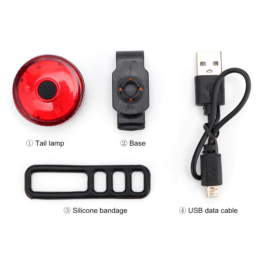 Bộ Đèn Pha LED Sạc USB Chống Thấm Nước An Toàn Cho Xe Đạp