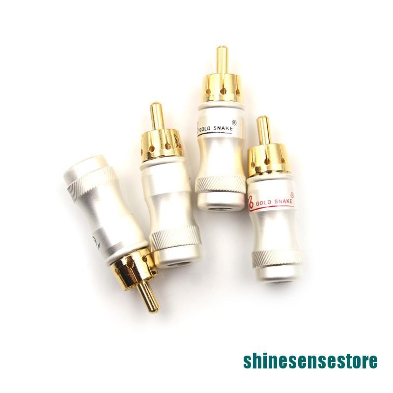 Set 4 Đầu Nối Dây Cáp Âm Thanh RCA Mạ Vàng | BigBuy360 - bigbuy360.vn