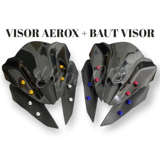 Kính chắn gió carbon aerox 155 aerox + tấm che nắng cnc 4 màu