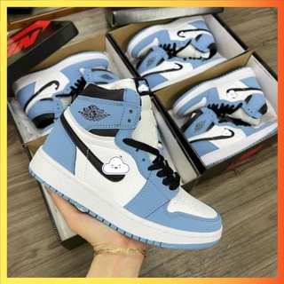 Giày air Jordan 1 University Blue, Giày sneaker JD1 cổ cao xanh dương nam nữ hot hit 2021