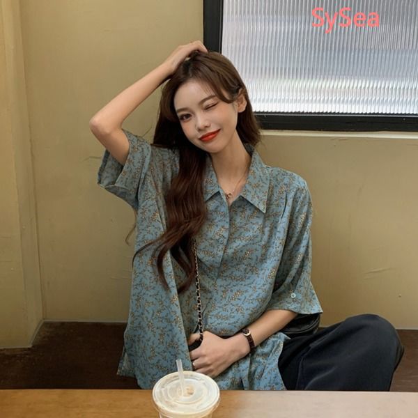 Áo sơ mi voan dáng rộng ngắn tay phong cách hè có cỡ lớn dành cho nữ