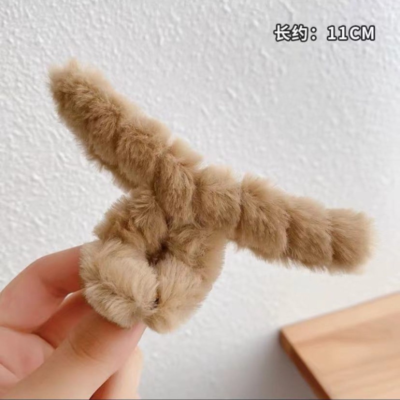 Kẹp Tóc Phủ Lông Thiết Kế Đơn Giản Xinh Xắn Phong Cách Nhật Hàn