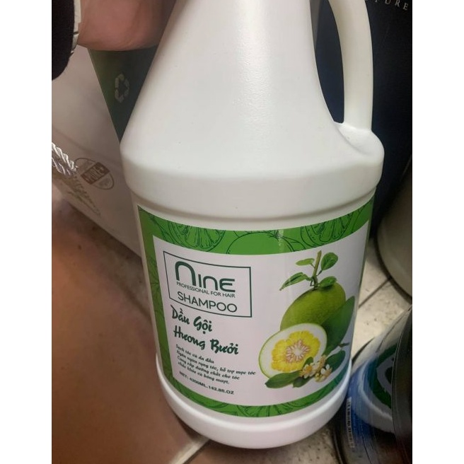 [Siêu Sale] [Giá hủy diệt] [Ảnh thật] Can Dầu gội hương bưởi Nine 4200ml