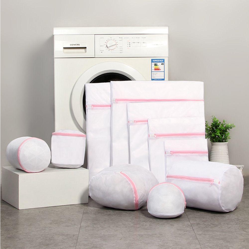 Túi Giặt Bằng Polyester Nhiều Kích Cỡ|Lưới Bảo Vệ Quần Áo Có Khóa Kéo Tiện Dụng