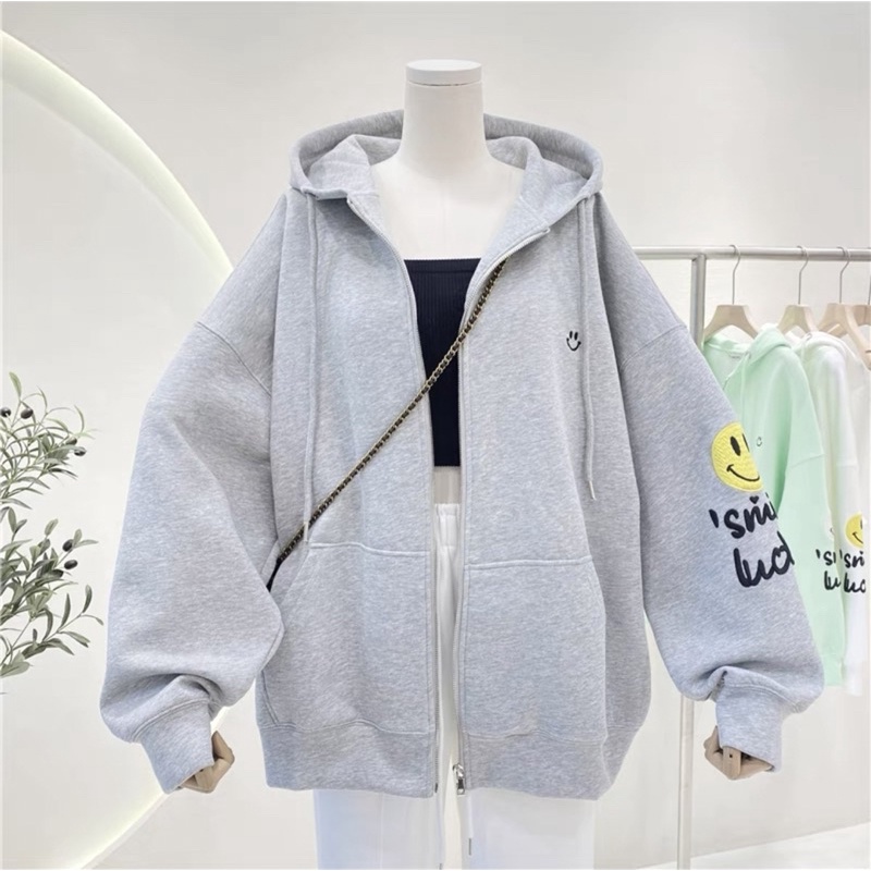 Áo khoác nỉ bông thêu mặt cười M614