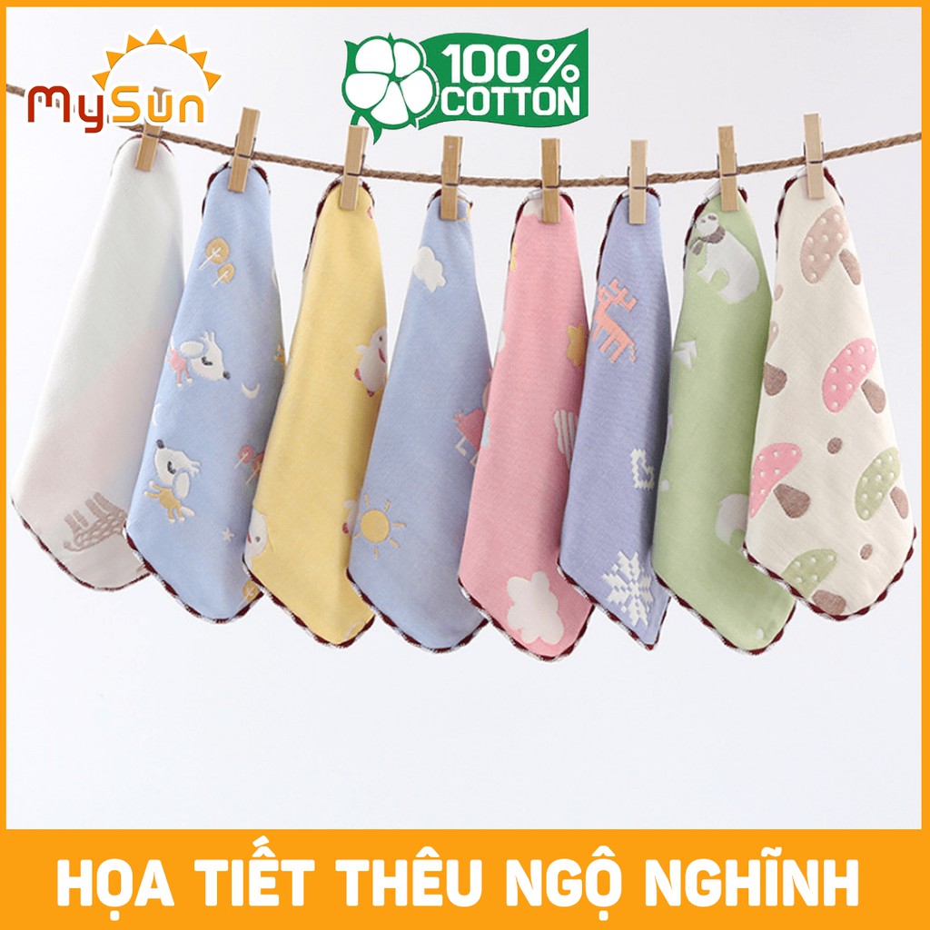 Khăn sữa cho bé COTTON Khăn xô sữa sợi tre 6 lớp (2+4 lớp) vải cho bé sơ sinh Mềm mại, Thấm hút, Thoáng khí MUSUN