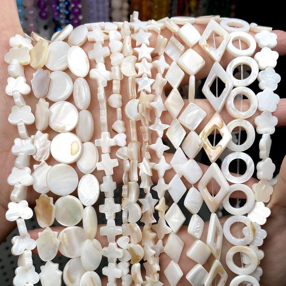 Hạt Ngọc Trai Hình oval / Ngôi Sao / Tròn Màu Trắng Tự Nhiên charms Dùng Làm Trang Sức