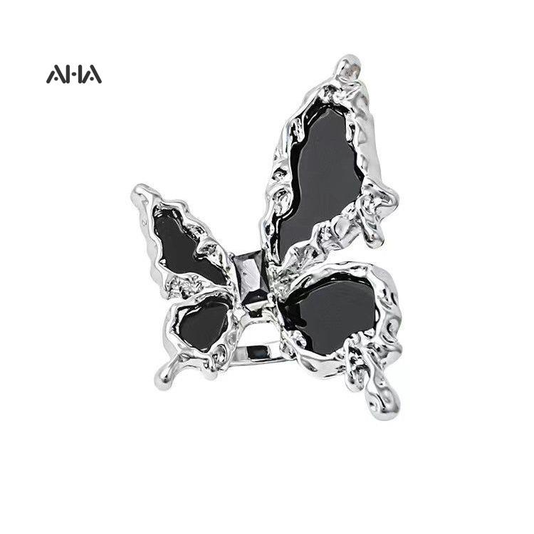 Nhẫn AHA official hình bướm đen có thể điều chỉnh kích cỡ thời trang cho nữ