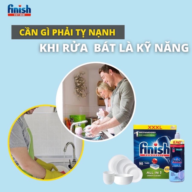 Viên rửa bát classic finish, muối rửa bát, nước làm bóng bát finish - ảnh sản phẩm 4