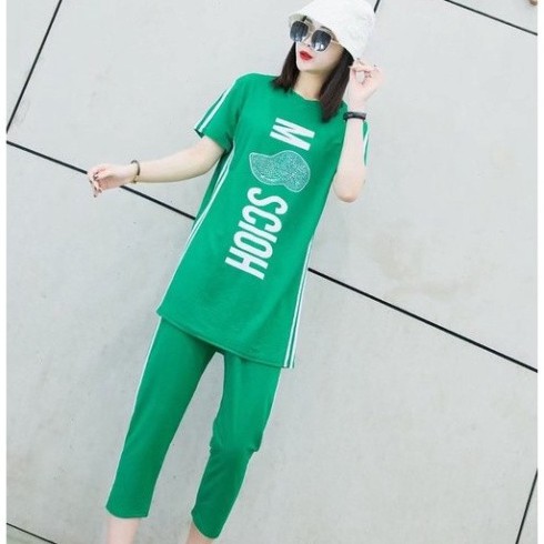 Bộ đồ nữ mặc nhà, Quần lửng cá tính, Chất cotton co giãn mát mềm cực xinh