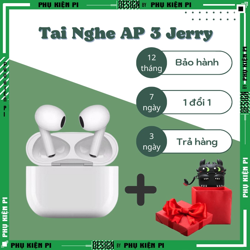 Tai Nghe Bluetooth không dây AP3 Cảm Biến Đa Điểm Không Dây 5.0 Định Vị - Đổi Tên - Sạc Không Dây