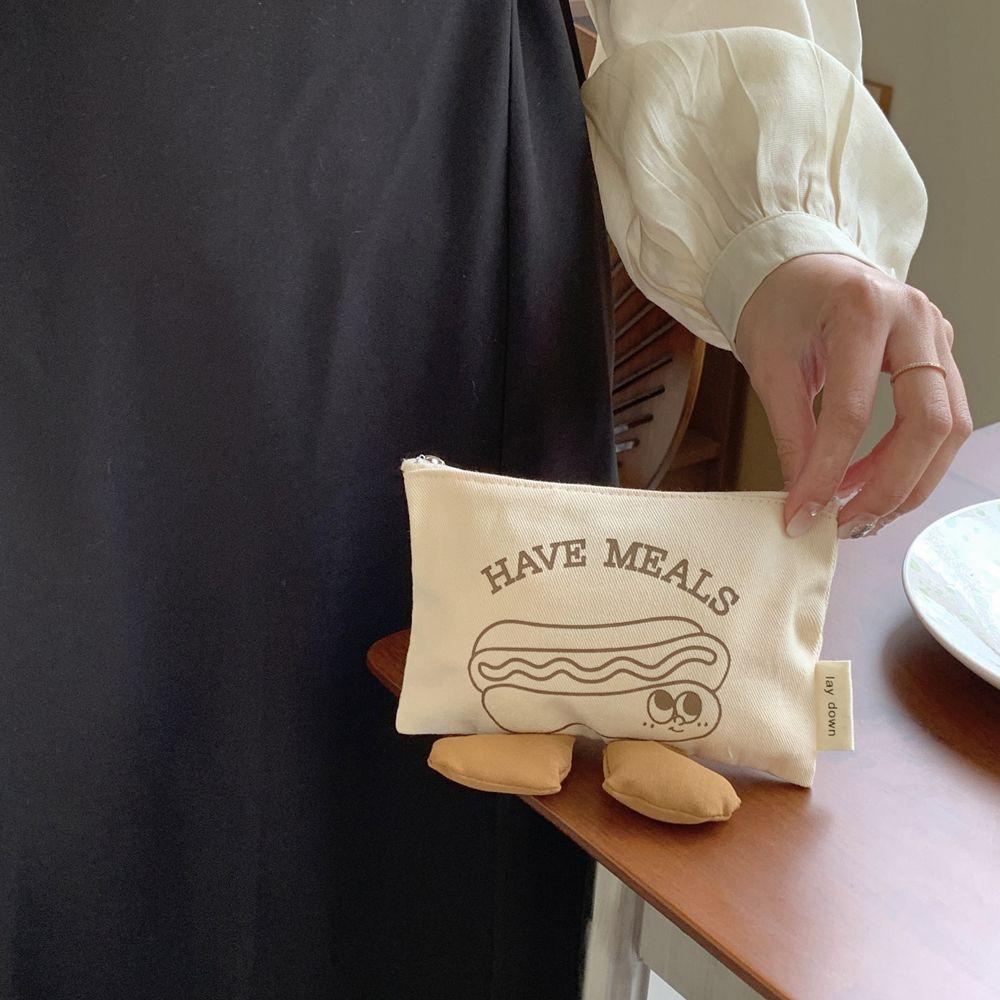 Túi Canvas Đựng Tiền Xu / Tai Nghe Chống Thấm Nước Hình Hamburger Thời Trang