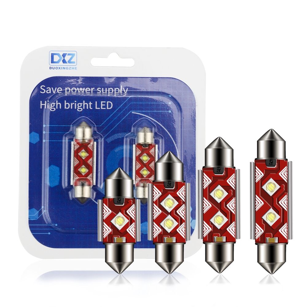 2 Chip Đèn Led 12v / 24v 31mm 36mm 39mm 41mm 3535 C5W C10W Cho Xe Hơi