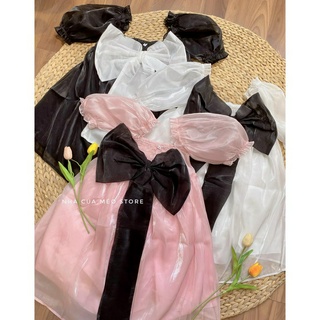 (BigSize)Đầm bbd voan nơ to tay phồng siêu xinh[NHÀ CỦA MÉO STORE]