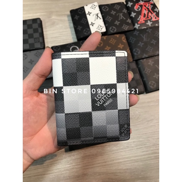 Ví da nam LV gập đôi dáng đứng cao cấp, Bóp gấp LV nhỏ gọn tiện lợi giá rẻ, Bin Store