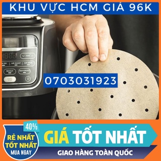 Tệp 100 tờ Giấy nến lót nồi chiên không dầu 23cm, Giấy nến nướng bánh, giấy nến làm bánh, Giấy nến đục lỗ