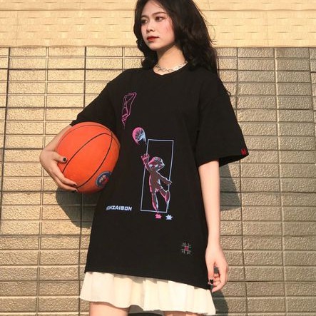 Áo Thun Nam Nữ Unisex Tay Lỡ Form Rộng Đẹp Giá Rẻ Cổ Tròn Màu Đen / Áo Phông Nam Nữ Unisex ATS2 | BigBuy360 - bigbuy360.vn