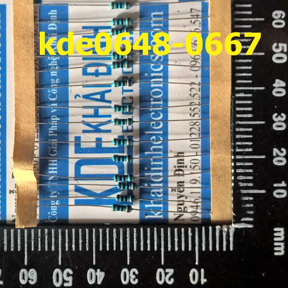 combo 100 con điện trở 0.25W 1/4W 1% (5 vạch) (giá cho gói 100 con) các loại 75-510 ohm ohm kde0648