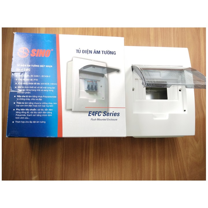 Tủ điện âm tường SINO chứa 4 - 8 Aptomat - E4FC4/8LA