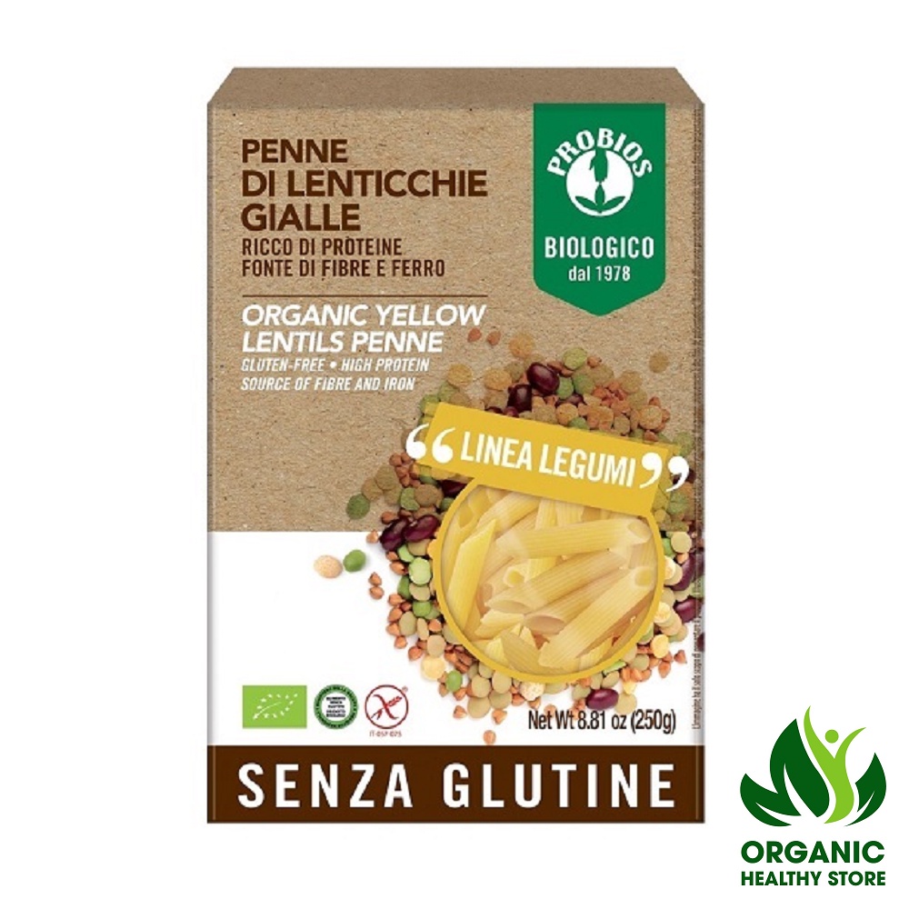 Nui Ống Lăng Vàng Hữu Cơ 250g ProBios Organic Yellow Lentils Penne