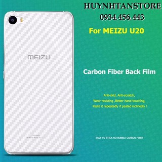 Miếng dán decal carbon mặt sau Meizu U20 mặt lưng chống trày (CẮT SẴN)