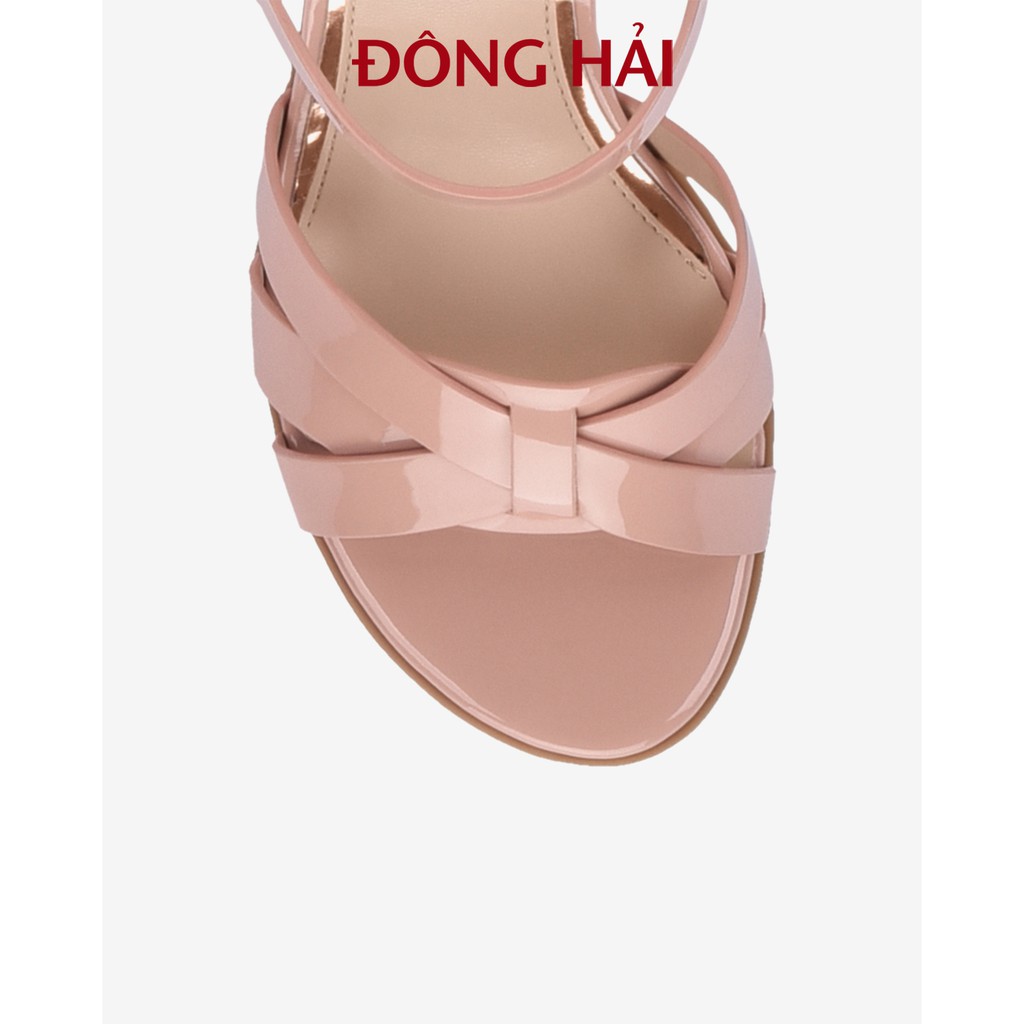 "TẶNG NGAY 30K khi theo dõi gian hàng trong T6 "Giày Sandal nữ cao gót da bóng quai đan Đông Hải - S85L1(cao 7cm)