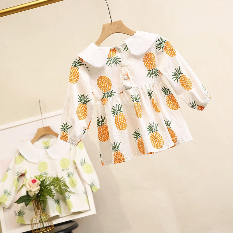 Đầm in hình quả dứa cho bé gái