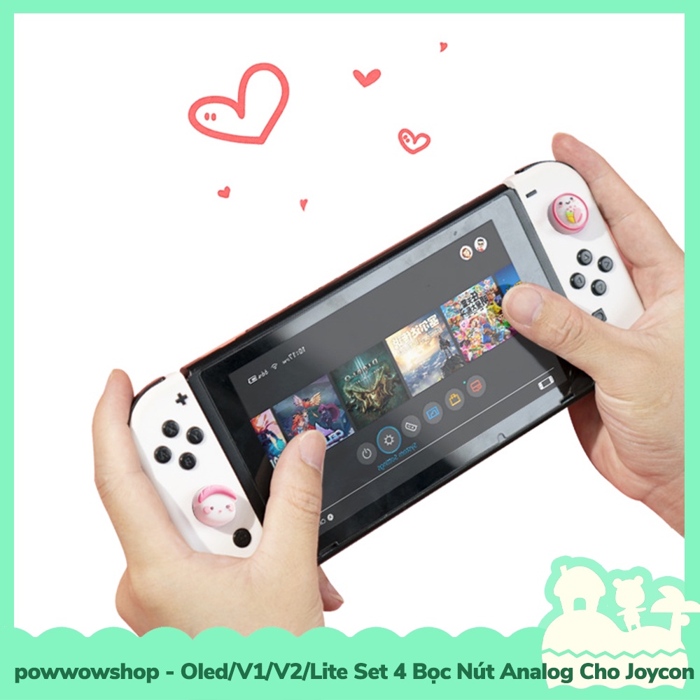 [Sẵn VN - Hỏa Tốc] Oled/V1/V2/Lite Set 4 Bọc Nút Analog Joycon Cho Máy Game Cầm Tay Nintendo Switch Sushi &amp; Sashimi