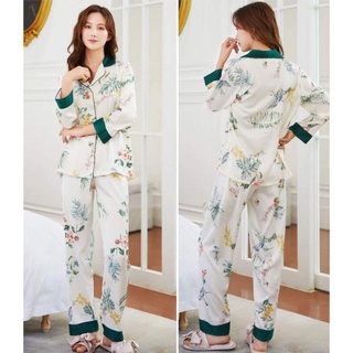 Bộ pijama lụa satin dài tay p1024