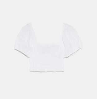 Áo croptop trắng zara auth newtag size S