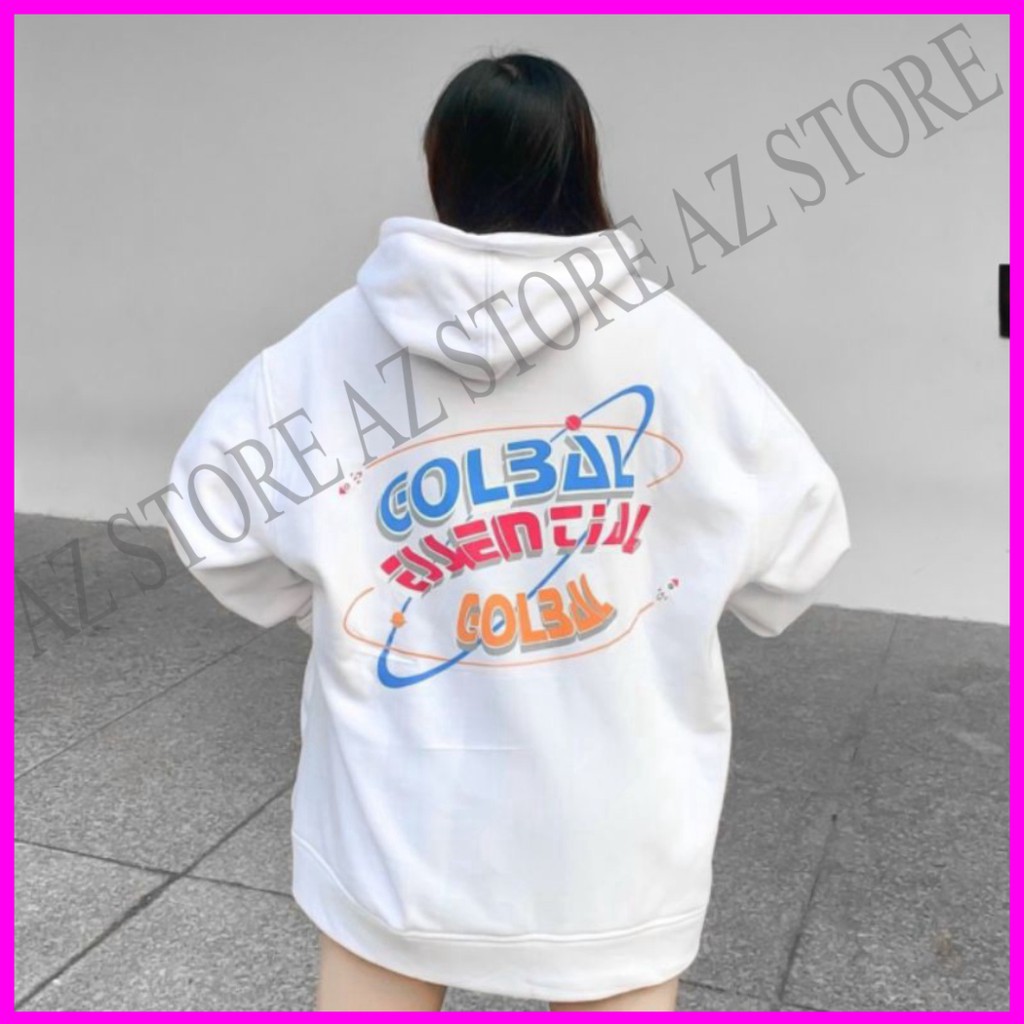 (FREESHIP) ❤ ÁO KHOÁC HOODIE Dây Kéo NỮ VÀ NAM IN HÌNH GOLBAL Dây kéo/Chui Đen và Trắng