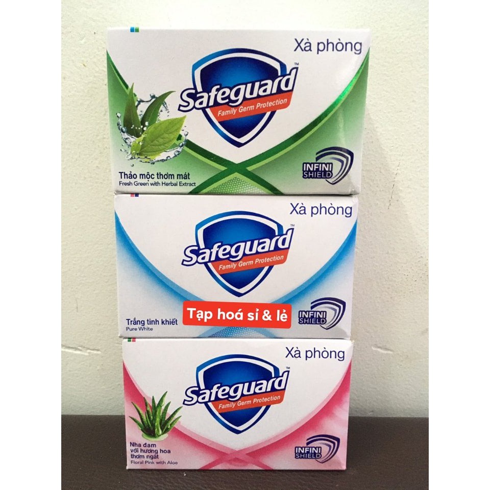 Xà bông cục Safeguard trắng, xanh, hồng 130g