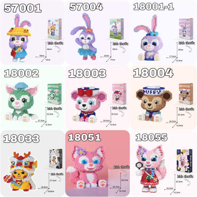 Đồ chơi lắp ráp mô hình hoạt hình thỏ stella cỡ lớn đáng yêu Love Girl