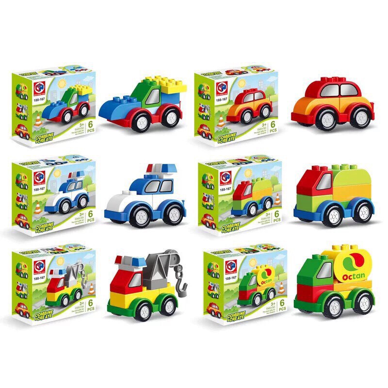 Đồ chơi lắp ghép ô tô 6 mảnh
