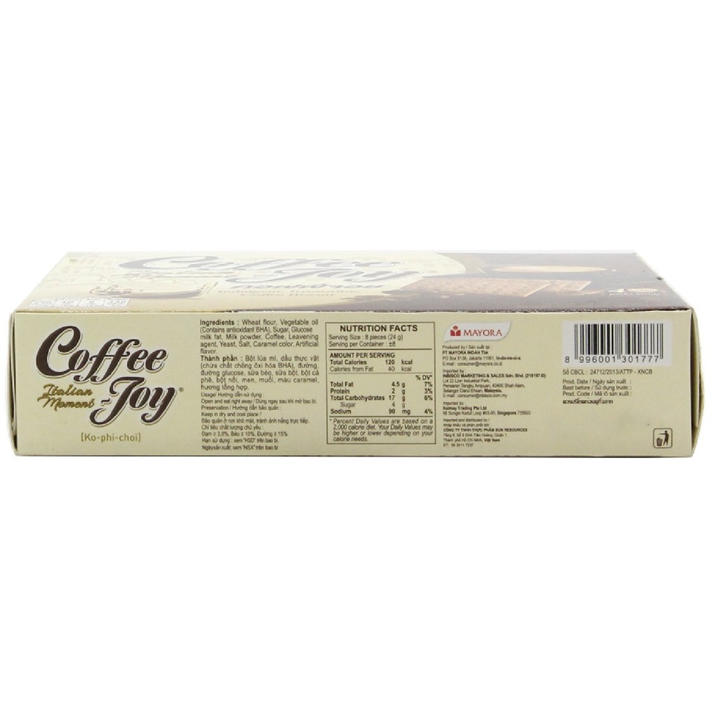 Bánh quy vị cà phê Coffeejoy hộp 180g