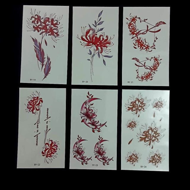 Combo 30 tấm hình xăm nước hình xăm dán Hoa Bỉ Ngạn đẹp dễ thương hot hit giá rẻ