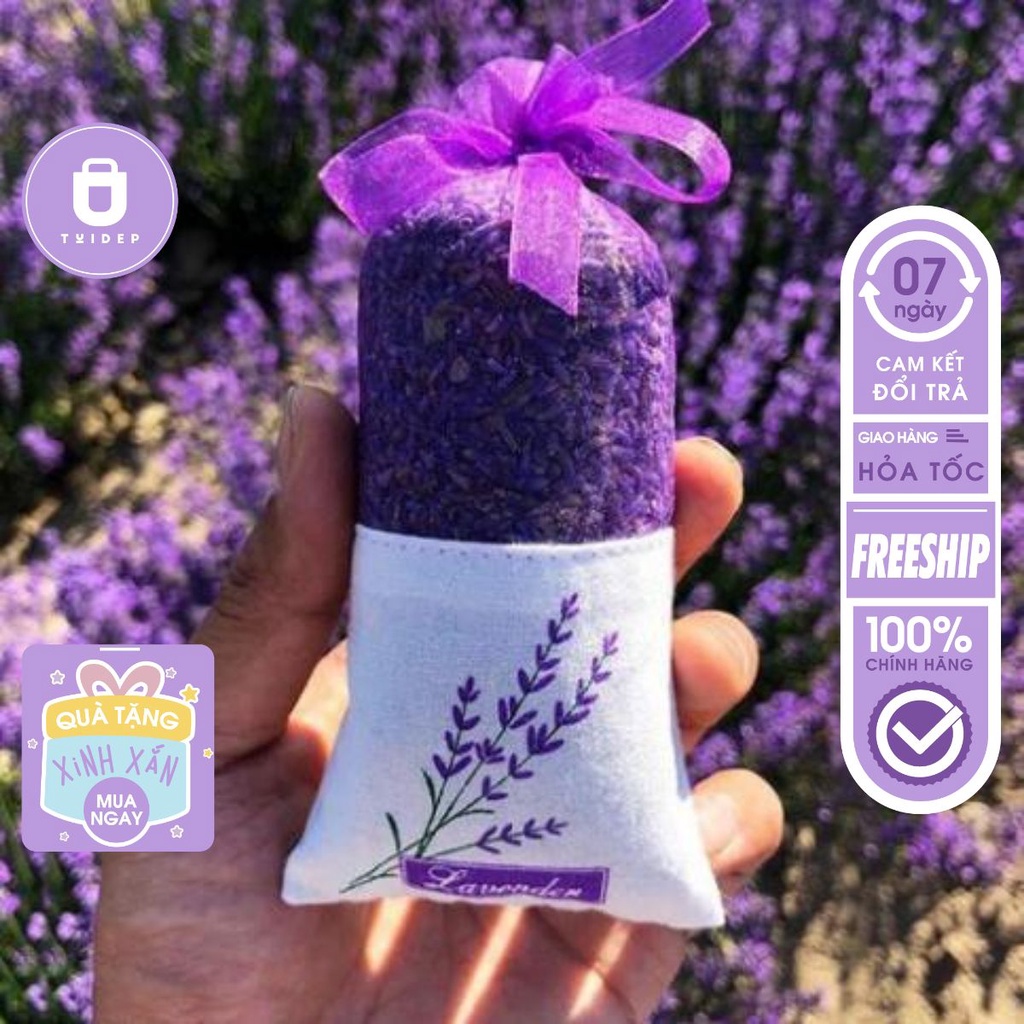 Túi Thơm Nụ Hoa Lavender Khô Hương Dịu Nhẹ  thơm dai để tủ quần áo xe oto