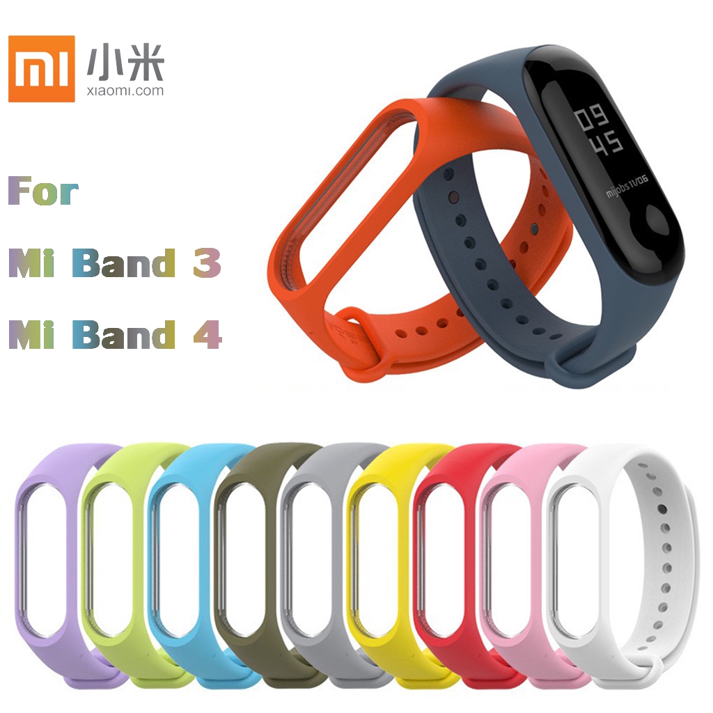 1 Dây Đeo Thay Thế Chất Liệu Silicon Nhiều Màu Sắc Cho XiaoMi Mi Band 4 3 4 3 M3 M4