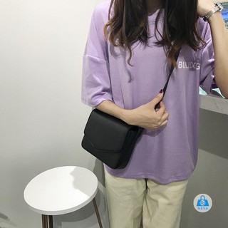 Túi da đeo chéo bì thư màu đen