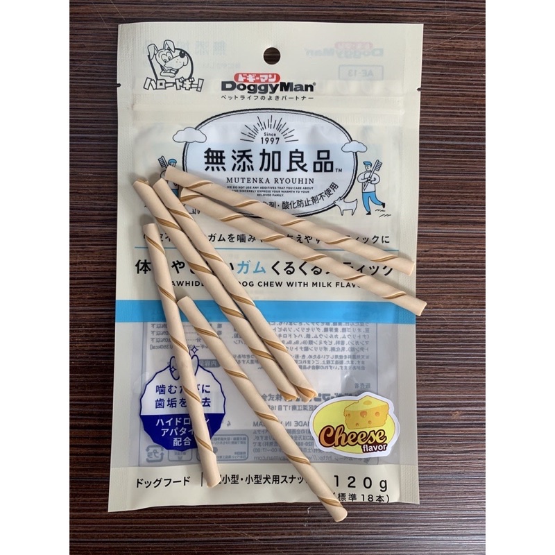 Snack Que Gặm Sạch Răng Cho Chó Vị Sữa, Phô Mai DoggyMan 120g