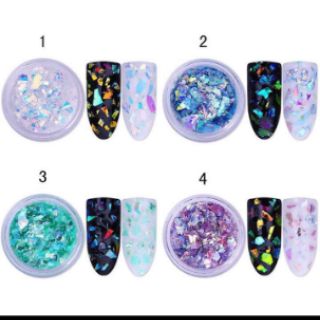 Set xà cừ giấy 4 hủ trang trí móng nail