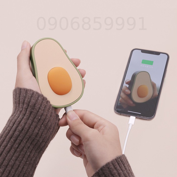 Sạc dự phòng kiêm máy sưởi tay trái bơ Avocado (MUID)