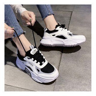 Giày Thể Thao Nữ💖FREESHIP💖 Giày Fashion Phản Quang Phối Màu Trắng Đen YUNEE