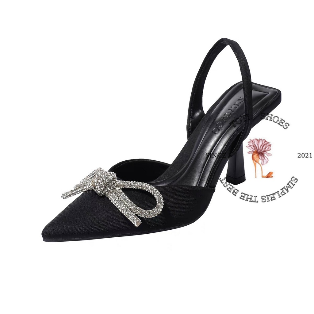 GIÀY THỜI TRANG TOTIIE STORE - SANDAL CAO GÓT BÍT MŨI NHỌN - GUỐC NỮ HẬU THUN 7 PHÂN G2208280