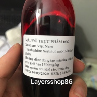 Màu thực phẩm màu đỏ chia lẻ 100g