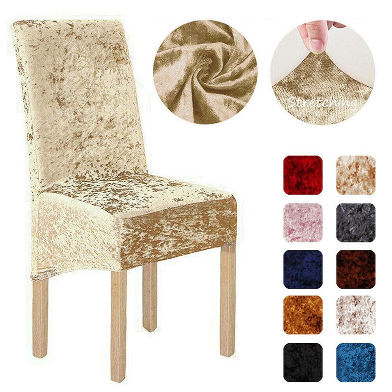 Vỏ Bọc Ghế Ngồi Bàn Ăn Bằng Nhung Co Giãn Tiện Dụng Trang Trí Nhà Cửa